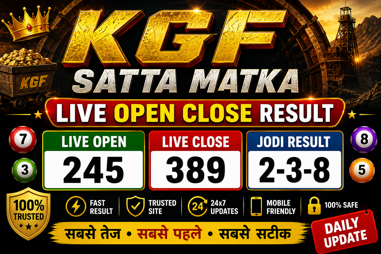 KGF Satta Matka Live Open Close Result